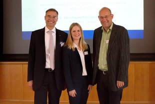 Die Siegener Perspektive stellten die Forscher Prof. Dr. Arnd Wiedemann, Vanessa Hille und Prof. Dr. Volker Stein (von links) vor.