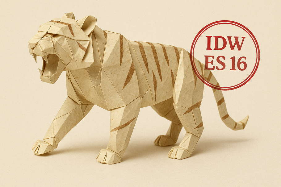 Papiertiger mit Siegel