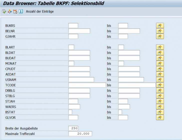 Abb. 01: Export der Tabelle BKPF im SAP®-System