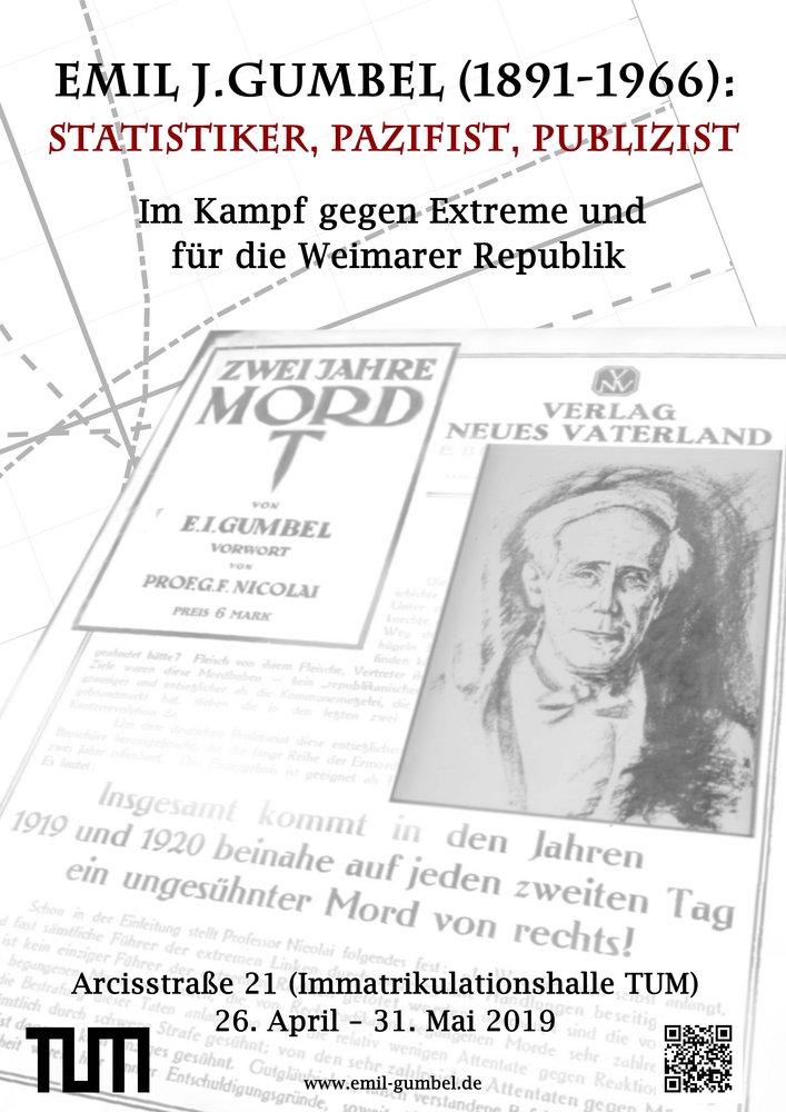Ausstellung: Im Kampf gegen Extreme und für die Weimarer Republik (26. April – 31. Mai 2019): Arcisstraße 21, 80333 München