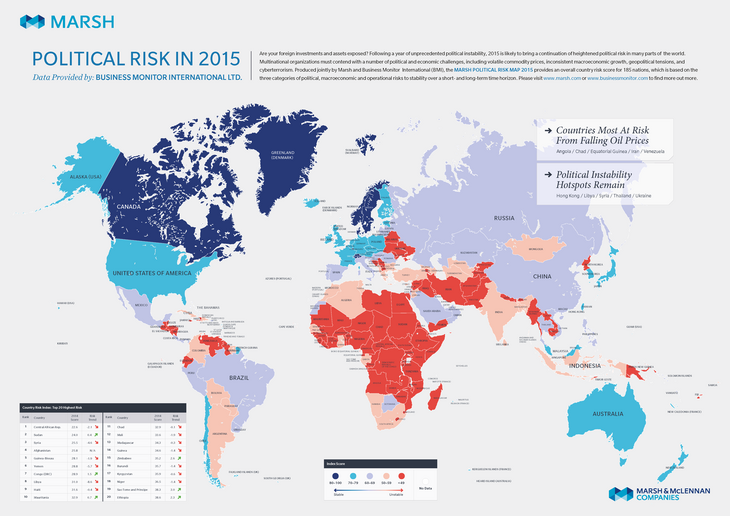 Political Risk Map 2015 [Quelle: Marsh]